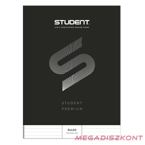 Füzet vonalas ICO Student Black Prémium A/4 32 lapos