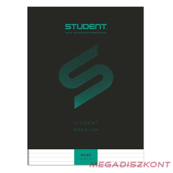 Füzet vonalas ICO Student Black Prémium A/4 32 lapos
