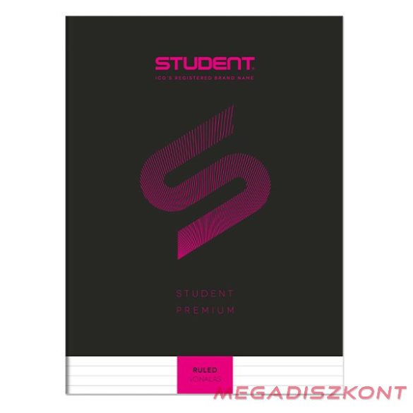 Füzet vonalas ICO Student Black Prémium A/4 32 lapos