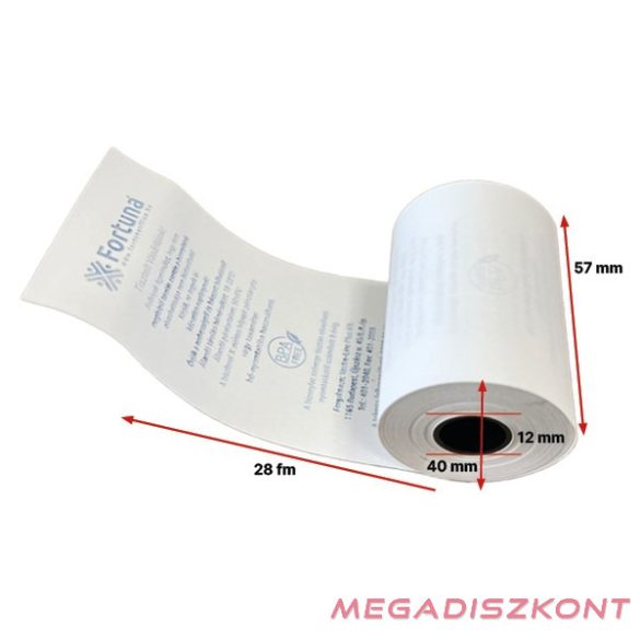 Thermo tekercs FORTUNA Premium 55 g 57x40mm/12 18 fm BPA mentes