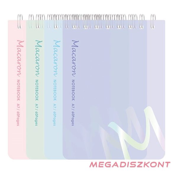 Jegyzetfüzet vonalas DELI Macaron A/7 60 lapos spirálos pasztell színekben