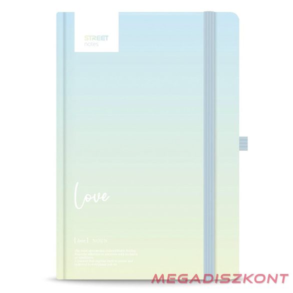 Notesz vonalas STREET Dictionary Love A/5 96 lapos gumis keményfedelű