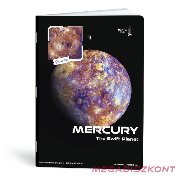 Füzet vonalas LIPAMILL A/4 40 lapos Planet vibe