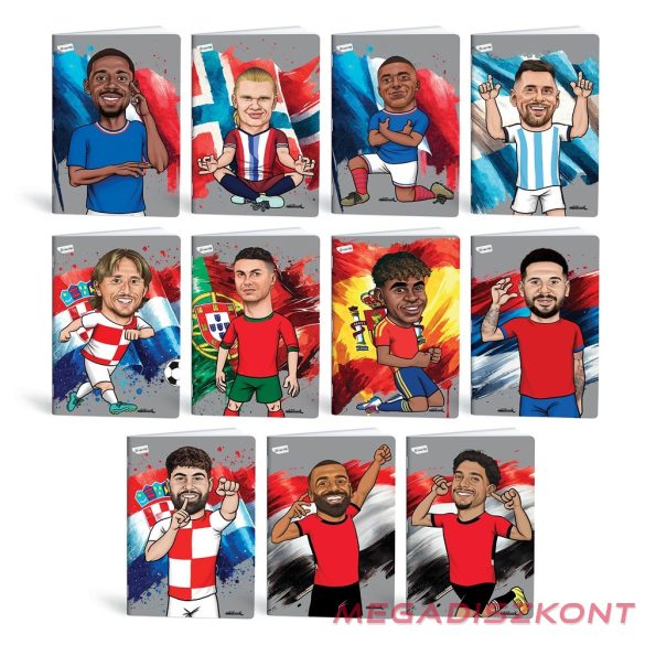 Füzet kockás LIPAMILL A/4 40 lapos Football icons
