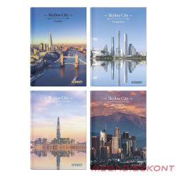   Beírókönyv vonalas STREET A/4 96 lapos Skyline keményfedelű vegyes mintákkal