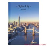 Beírókönyv vonalas STREET A/4 96 lapos Skyline keményfedelű vegyes mintákkal