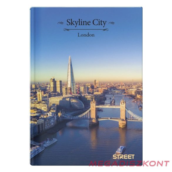Beírókönyv vonalas STREET A/4 96 lapos Skyline keményfedelű vegyes mintákkal