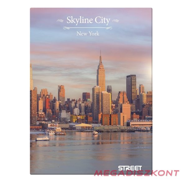 Beírókönyv vonalas STREET A/4 96 lapos Skyline keményfedelű vegyes mintákkal