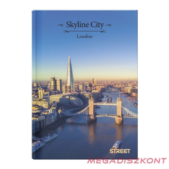 Beírókönyv kockás STREET A/4 96 lapos Skyline keményfedelű vegyes mintákkal