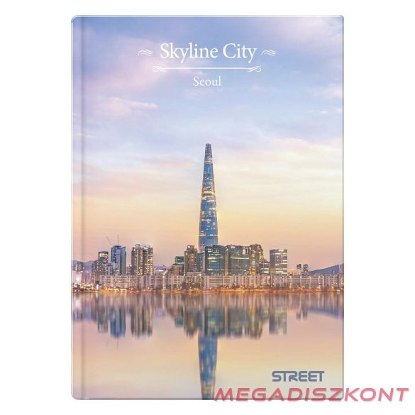 Beírókönyv kockás STREET A/4 96 lapos Skyline keményfedelű vegyes mintákkal