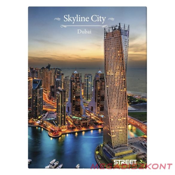 Beírókönyv kockás STREET A/4 96 lapos Skyline keményfedelű vegyes mintákkal