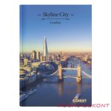 Beírókönyv vonalas STREET A/5 96 lapos Skyline keményfedelű vegyes mintákkal