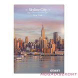 Beírókönyv vonalas STREET A/5 96 lapos Skyline keményfedelű vegyes mintákkal