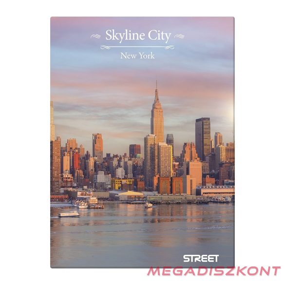 Beírókönyv vonalas STREET A/5 96 lapos Skyline keményfedelű vegyes mintákkal