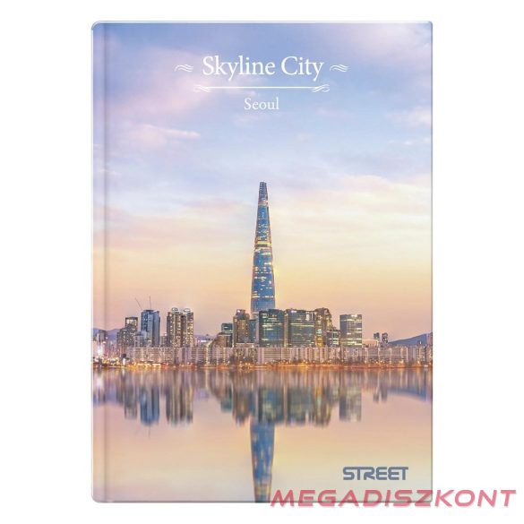 Beírókönyv vonalas STREET A/5 96 lapos Skyline keményfedelű vegyes mintákkal
