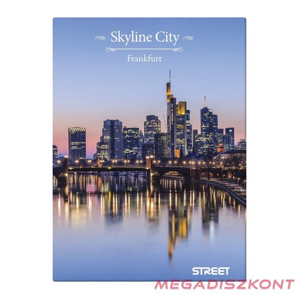 Beírókönyv vonalas STREET A/5 96 lapos Skyline keményfedelű vegyes mintákkal