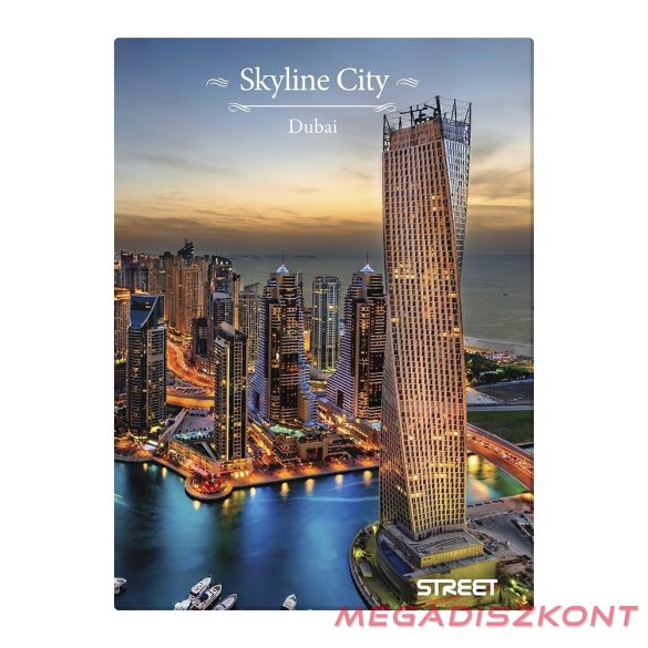 Beírókönyv vonalas STREET A/5 96 lapos Skyline keményfedelű vegyes mintákkal