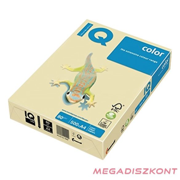 Fénymásolópapír színes IQ Color A/3 80 gr pasztell krém CR20 500 ív/csomag