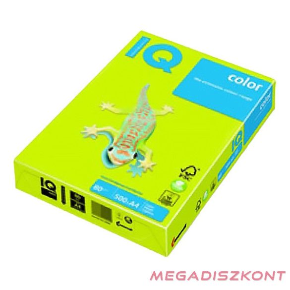 Fénymásolópapír színes IQ Color A/4 160 gr intenzív májuszöld MA42 250 ív/csomag