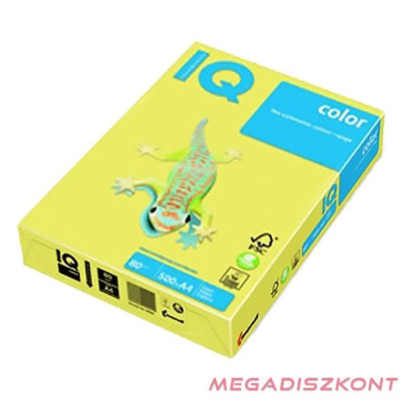 Fénymásolópapír színes IQ Color A/4 80 gr trend citrom ZG34 500 ív/csomag