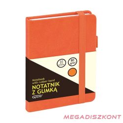   Jegyzetfüzet GRAND A/6 80 lapos gumis puha narancssárga fedelű kockás