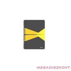   Spirálfüzet LEITZ Office A/4 PP borítóval 90 lapos vonalas sárga