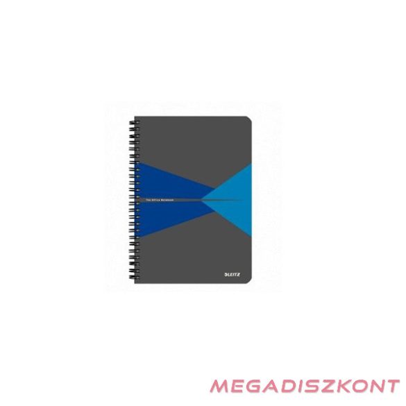 Spirálfüzet LEITZ Office A/5 PP borítóval 90 lapos kockás kék