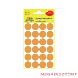   Etikett AVERY 3173 jelölőpont 18mm neon narancs 96 db/csomag