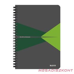   Spirálfüzet LEITZ Office A/5 karton borítóval 90 lapos kockás zöld