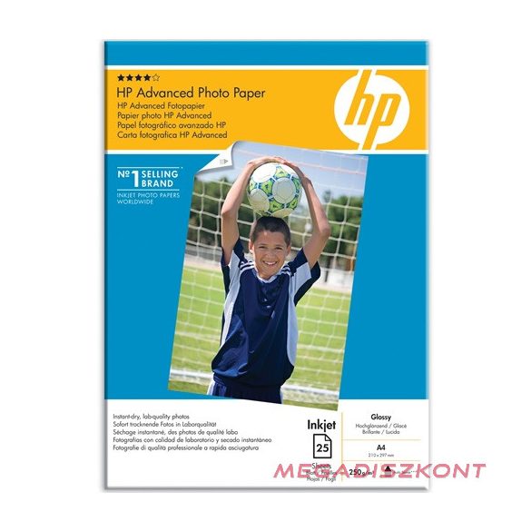 Fotópapír HP Q5456A A/4 tintasugaras magasfényű 250 gr 25ív/csomag