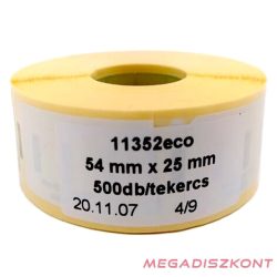 Etikett DYMO Label Writer 25x54 mm 500 db/tekercs