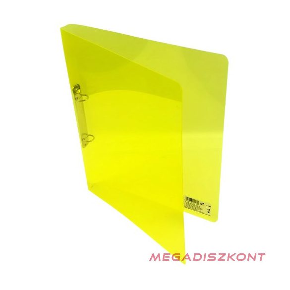 Gyűrűskönyv A/4 20 mm 2 gyűrű átlátszó sárga