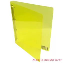 Gyűrűskönyv A/4 20 mm 4 gyűrű átlátszó sárga