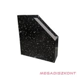 Irattartó papucs 90 mm karton márvány mintás fekete