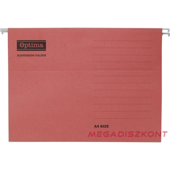 Függőmappa OPTIMA A/4 karton piros 25 darabos