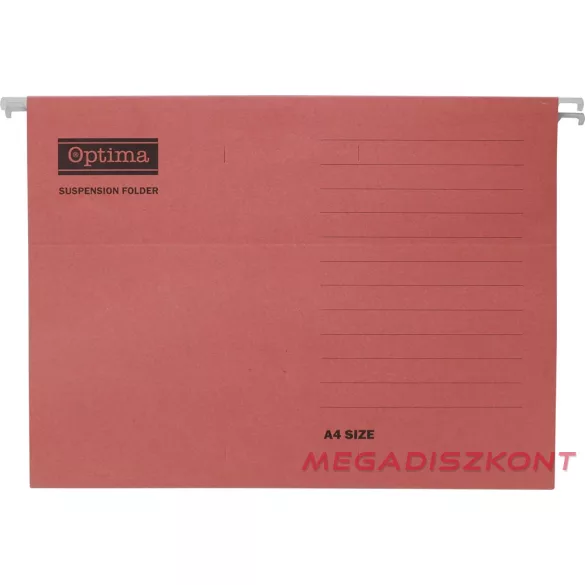 Függőmappa OPTIMA A/4 karton piros 25 darabos