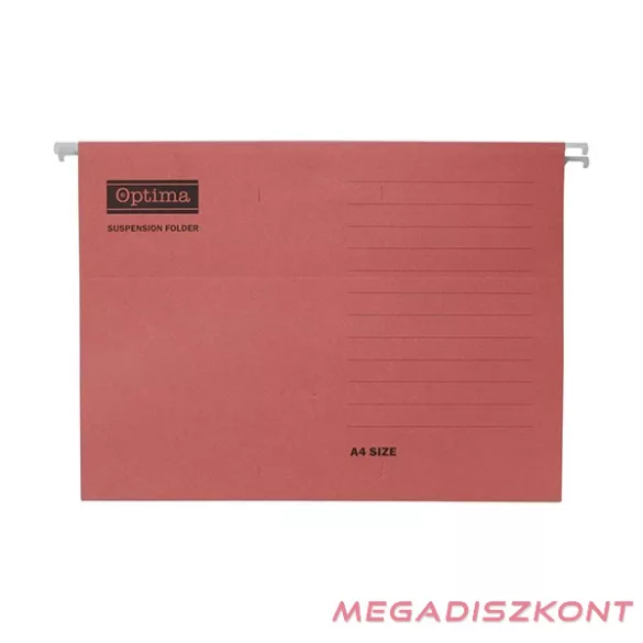 Függőmappa OPTIMA A/4 karton piros 25 darabos