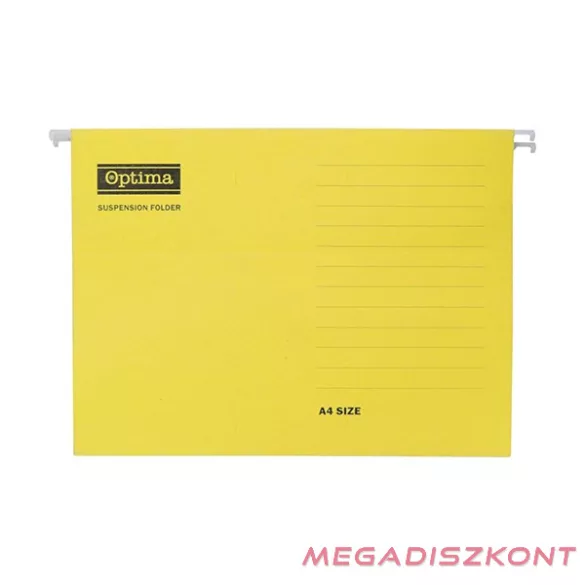 Függőmappa OPTIMA A/4 karton sárga 25 darabos