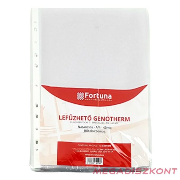 Lefűzhető genotherm FORTUNA A/4 40 mikron narancsos 100 darabos