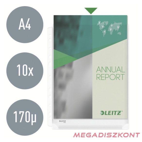 Lefűzhető genotherm LEITZ Jumbo A/4 170 mikron narancsos 10 darabos