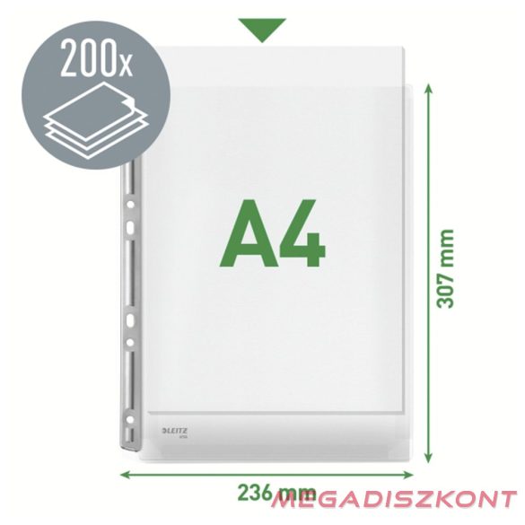 Lefűzhető genotherm LEITZ Jumbo A/4 170 mikron fémsínnel narancsos 3 darabos