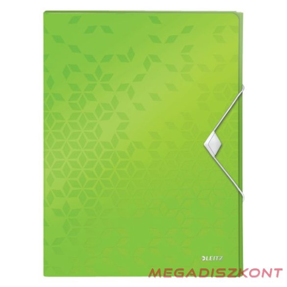 Gumis mappa LEITZ Wow Jumbo A/4 műanyag 30mm zöld