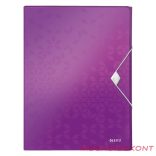 Gumis mappa LEITZ Wow Jumbo A/4 műanyag 30mm lila