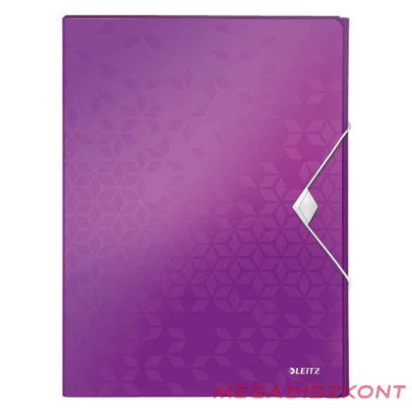 Gumis mappa LEITZ Wow Jumbo A/4 műanyag 30mm lila