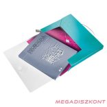 Gumis mappa LEITZ Wow Jumbo A/4 műanyag 30mm jégkék