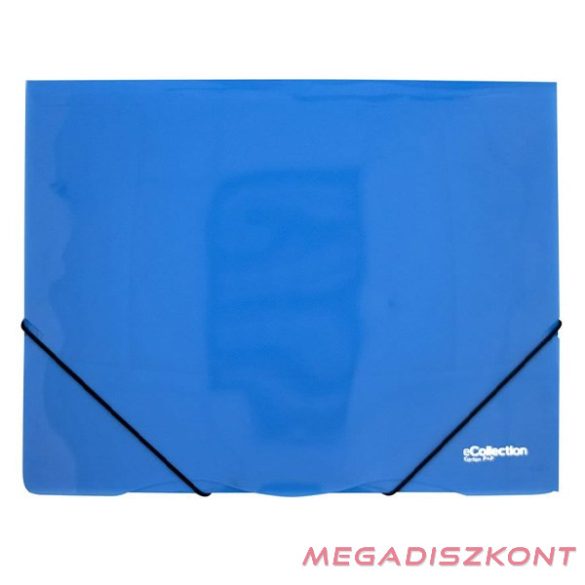 Gumis mappa E-COLLECTION A/4 műanyag kék
