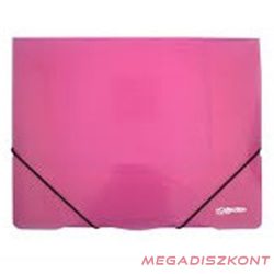 Gumis mappa ELECTRA A/4 műanyag pink