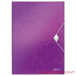 Gumis mappa LEITZ Wow A/4 műanyag lila