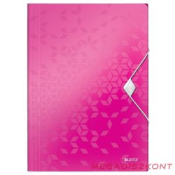 Gumis mappa LEITZ Wow A/4 műanyag rózsaszín