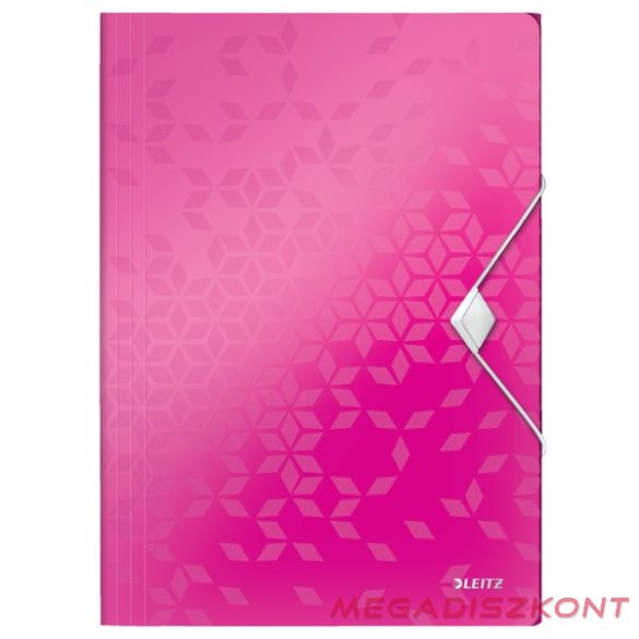 Gumis mappa LEITZ Wow A/4 műanyag rózsaszín